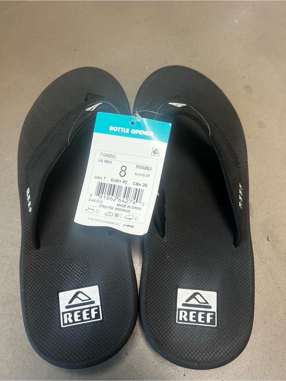 Reef Men's Black Air-Infused Fanning Flip Flops - Picture 5 of 7